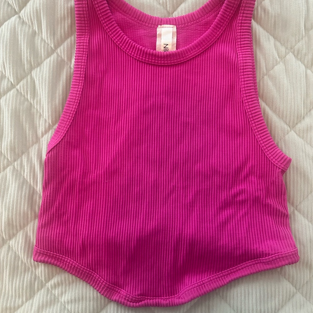 Nikibiki Fuchsia Ribbed Cropped Top
